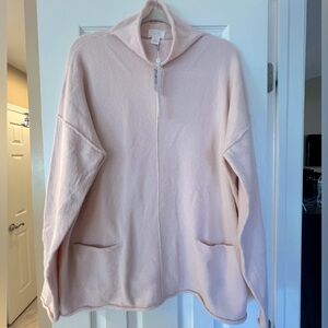Caslon NWT light pink funnel neck sweater with pockets,  XL